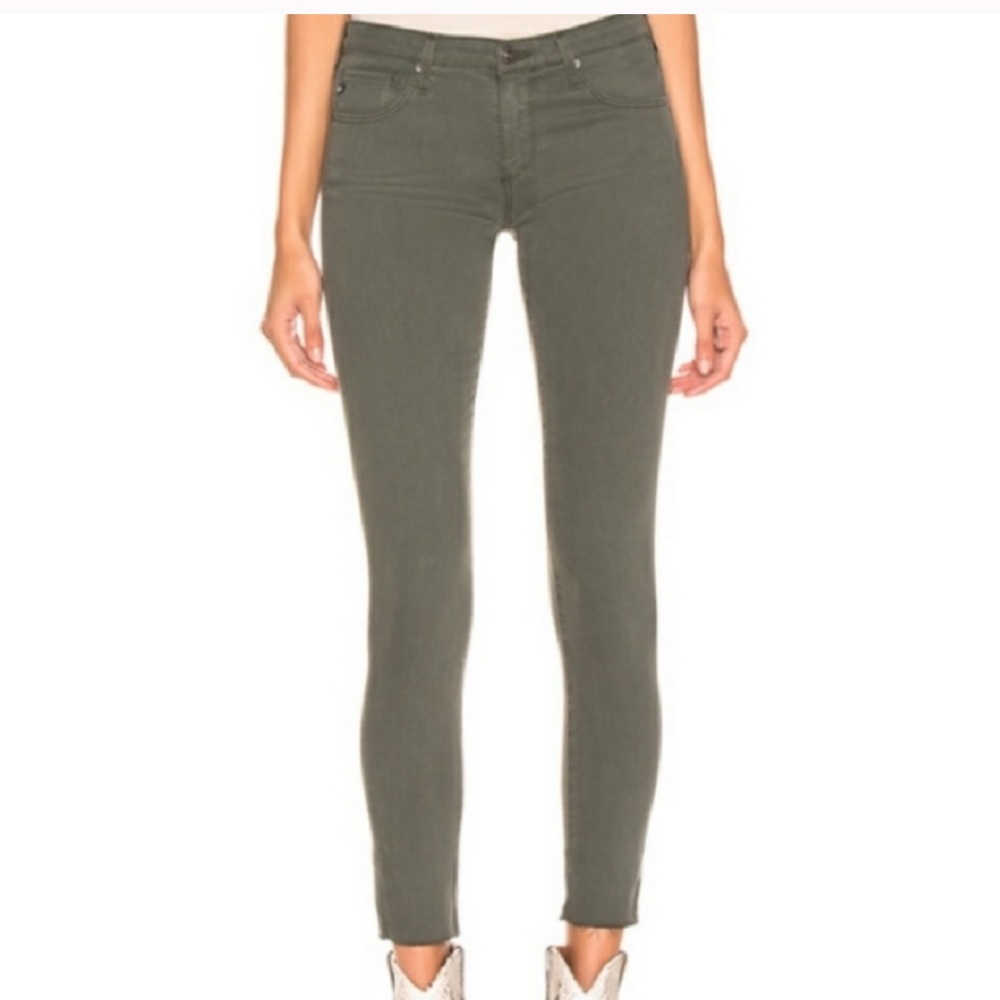 AG The Stevie Ankle Jean Olive Military Green 25